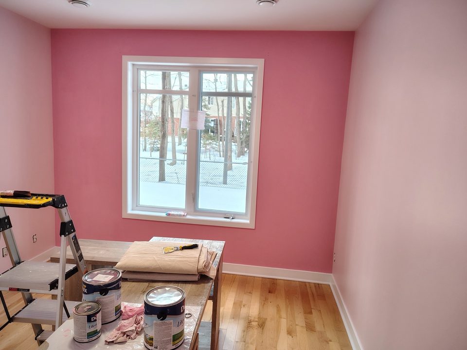 Room with pink walls